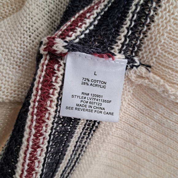 Olive & Oak Cream‎ Southwest Astec Patterned Women's Sweater Cardigan Size Large - Picture 8 of 9